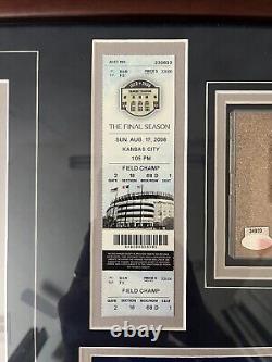 Steiner Sports Yankee Stadium Final Game Ticket Dirt Box Score Framed COA