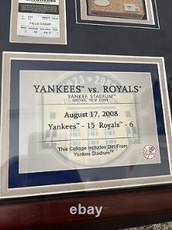 Steiner Sports Yankee Stadium Final Game Ticket Dirt Box Score Framed COA