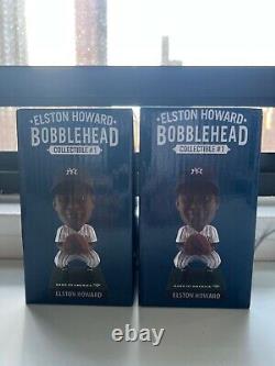 TWO (2!) Elston Howard New York Yankees Bobbleheads NIB NEVER OPENED SGA 4/14/22