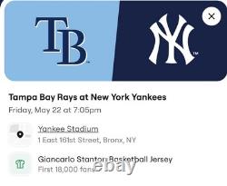Tampa Bay Rays vs New York Yankees May 22 Yankee Stadium Stanton Jersey Giveaway