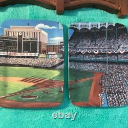 The Danbury Mint New York Yankees Yankee Stadium 4-Decorative Plate Set Rack