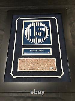 Thurman Munson old yankee stadium monument park number plaque with brick Steiner