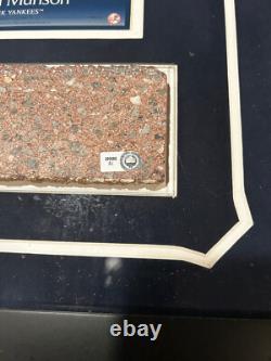 Thurman Munson old yankee stadium monument park number plaque with brick Steiner