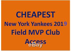Two Yankee Field MVP Club ticket Texas Rangers vs New York Yankees Sep 2