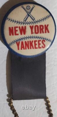 VINTAGE 1950s New York Yankees Stadium Pin Button Ribbon Charms Yankees Baseball
