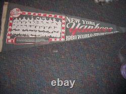 VINTAGE 1960 NEW YORK YANKEES World Series Yankee Stadium Felt Pennant 28