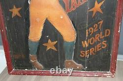 VINTAGE WOODEN SIGN BASEBALL NEW YORK YANKEES STADIUM. Sport man cave pub