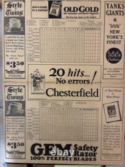 Vintage 1930 New York Yankees Scorecard Program Yankee Stadium Ruth & Gehrig