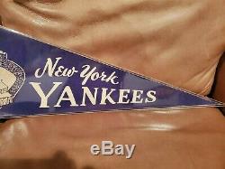 Vintage 1950's New York Yankees Stadium Felt Pennant Mickey Mantle HOF RARE