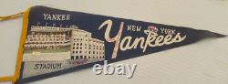 Vintage 1964 World Series New York Yankees Pennant Team Picture Stadium