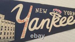 Vintage 1964 World Series New York Yankees Pennant Team Picture Stadium