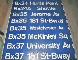 Vintage 1970s New York City Bronx Area Bus Destination Roll Sign Yankee Stadium