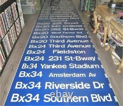 Vintage 1970s New York City Bronx Area Bus Destination Roll Sign Yankee Stadium