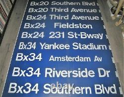 Vintage 1970s New York City Bronx Area Bus Destination Roll Sign Yankee Stadium