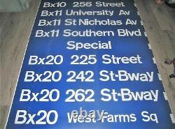 Vintage 1970s New York City Bronx Area Bus Destination Roll Sign Yankee Stadium