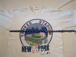Vintage 1990 New York Yankees Stadium T Shirt MLB RARE HTF