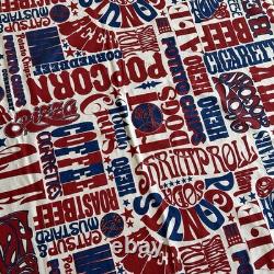 Vintage 50/60s New York Yankees Stadium Food Pop Art Cotton Tablecloth 48x111