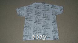 Vintage 80s-90s LOU GEHRIG All Over Print SHIRT LRG NY YANKEES STADIUM Made USA