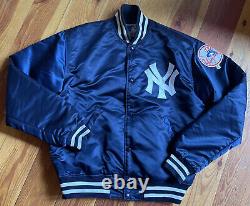 Vintage 90's Yankees Stadium Satin Bomber Jacket MLB Sz L Excellent