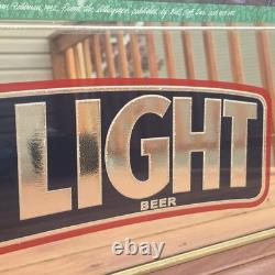 Vintage 90s Bud Light Beer Bar Sign Mirror New York Yankee Stadium LARGE 36x28