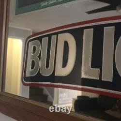 Vintage 90s Bud Light Beer Bar Sign Mirror New York Yankee Stadium LARGE 36x28