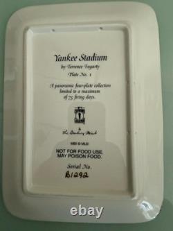 Vintage Danbury Mint Panoramic View Of Yankee Stadium By Terrance Fogarty Plates