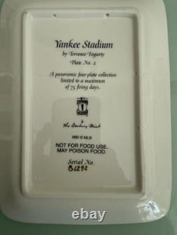 Vintage Danbury Mint Panoramic View Of Yankee Stadium By Terrance Fogarty Plates