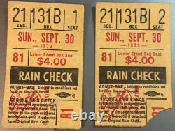 Vintage Last game at Old New York Yankees Stadium ticket stubs. Sept 30, 1973