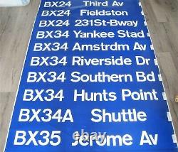 Vintage New York City The Bronx Bus Destination Roll Sign Subway Yankee Stadium