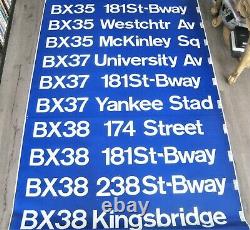Vintage New York City The Bronx Bus Destination Roll Sign Subway Yankee Stadium