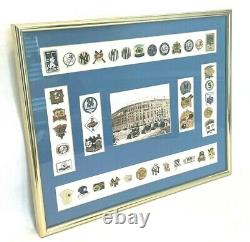 Vintage New York Yankees Baseball Framed Collectible Pins & Stadium Photo Print