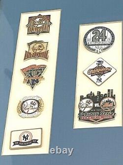 Vintage New York Yankees Baseball Framed Collectible Pins & Stadium Photo Print