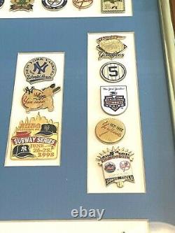 Vintage New York Yankees Baseball Framed Collectible Pins & Stadium Photo Print