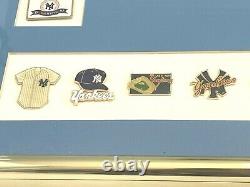 Vintage New York Yankees Baseball Framed Collectible Pins & Stadium Photo Print