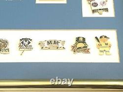 Vintage New York Yankees Baseball Framed Collectible Pins & Stadium Photo Print