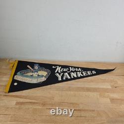 Vintage New York Yankees Bronx Pennant Yankee Stadium Uncle Sam Wool Black