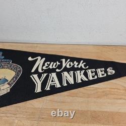 Vintage New York Yankees Bronx Pennant Yankee Stadium Uncle Sam Wool Black