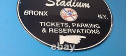 Vintage New York Yankees Sign MLB Baseball Stadium Porcelain Gas Pump Sign