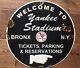 Vintage New York Yankees Stadium Baseball 11 3/4 Porcelain Sign Dated 1955