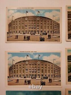 Vintage Original Lot Of 25 Yankee Stadium New York Yankees Baseball Postcards