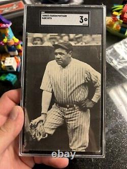 Vintage Yankee Stadium Baseball Postcard Babe Ruth SGC 3 HOF The Great Bambino