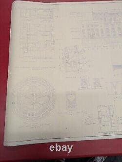Vintage Yankee Stadium Blueprint Printed 24x36 Poster GREAT CONDITION