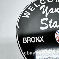 Vintage Yankee Stadium Parking MLB Baseball Bronx New York Porcelain Sign