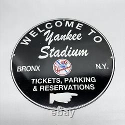 Vintage Yankee Stadium Parking MLB Baseball Bronx New York Porcelain Sign
