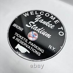 Vintage Yankee Stadium Parking MLB Baseball Bronx New York Porcelain Sign