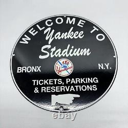 Vintage Yankee Stadium Parking MLB Baseball Bronx New York Porcelain Sign