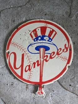 Vintage Yankees Porcelain Sign Stadium 7.5×8