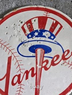 Vintage Yankees Porcelain Sign Stadium 7.5×8