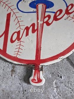 Vintage Yankees Porcelain Sign Stadium 7.5×8