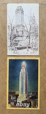 Vintage postcards NYC Yankee Stadium WALDORF-ASTORIA Empire State Building